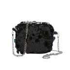 Sac bandoulière à chaîne à paillettes grande capacité pour femme