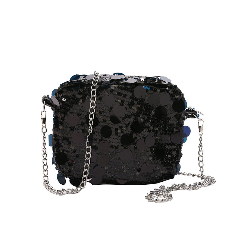 Sac bandoulière à chaîne à paillettes grande capacité pour femme