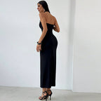 Jupe hanches sans manches longue robe femme