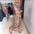 Robe longue amincissante imprimée