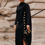 Robe décontractée fendue simple pour femme