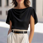 T-shirt décontracté à manches courtes et col rond pour femme