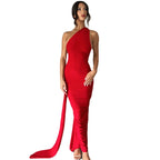Robe fourreau dos nu à licou pour femme
