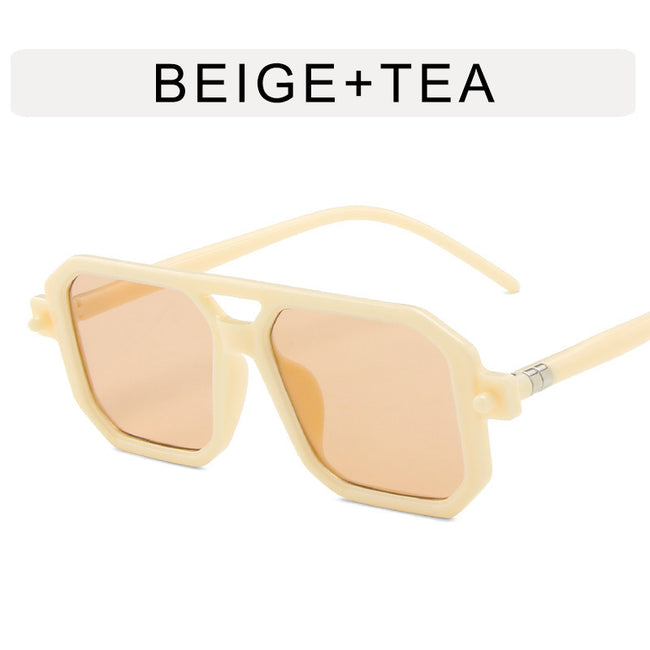 Lunettes de soleil polygonales à double branche tendance pour hommes et femmes Main Image