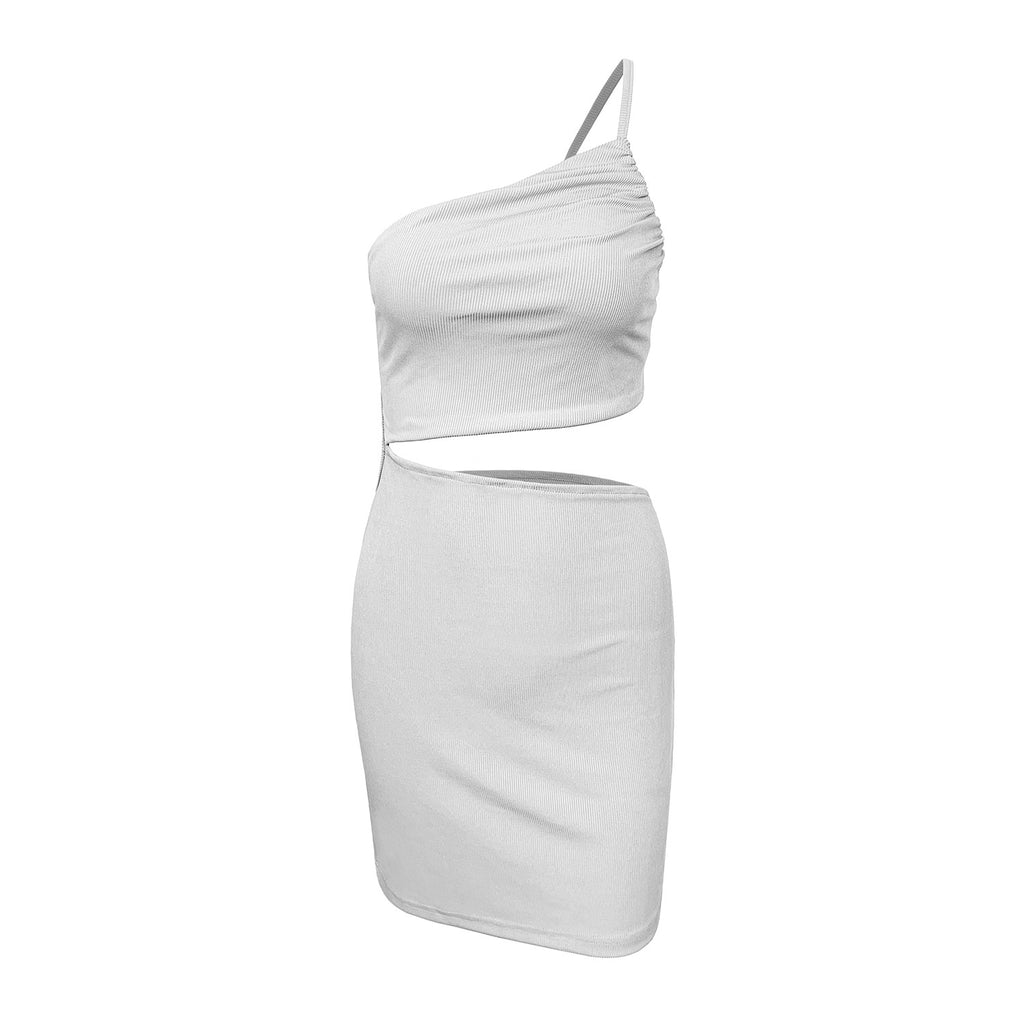 Robe femme avec cordon de serrage, style créateur, coupe ajustée, épaules dénudées