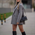 Veste blazer à deux boutons pour femme, style urbain et tempérament