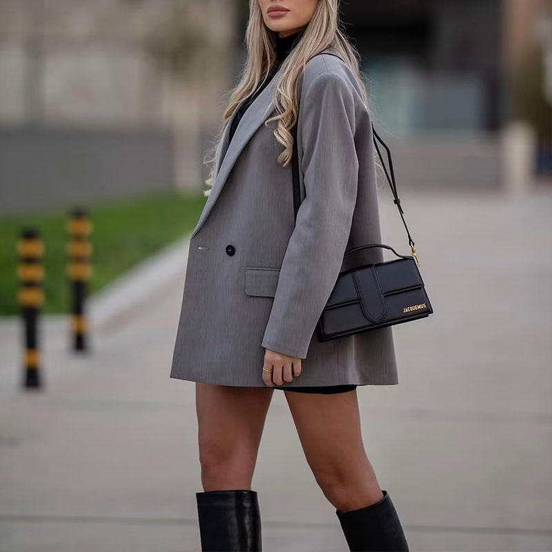 Veste blazer à deux boutons pour femme, style urbain et tempérament