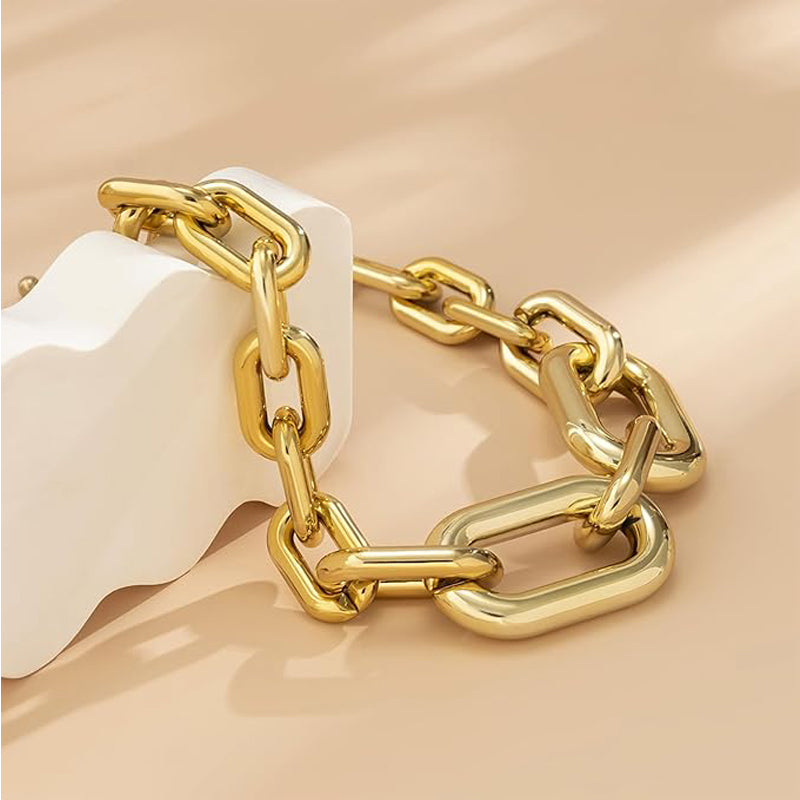 Colliers pour femmes, collier chaîne en or épaisse, collier ras du cou chaîne à maillons, chaîne épaisse en métal lourd vintage