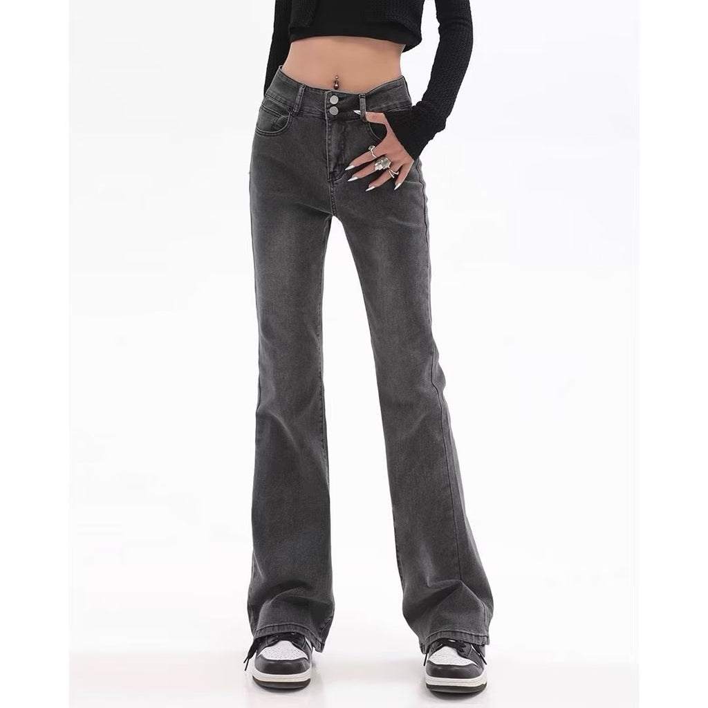 Jeans évasés style rétro américain pour femme