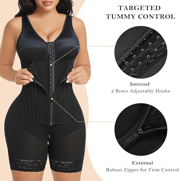Gaine Colombienne Overbust Amincissante pour Femme, Contrôle Ventre, Body Gainant Post-Opératoire, Vêtement de Compression Hover Image