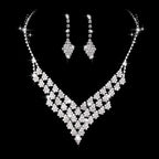 Collier bracelet boucles d'oreilles en forme de diamant pour femmes