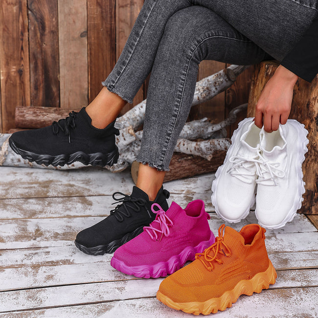 Baskets à lacets Chaussures en maille respirante légères Chaussures de course à enfiler pour femmes Main Image