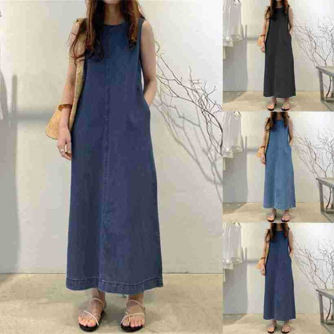 Robe gilet en jean pour femme Main Image