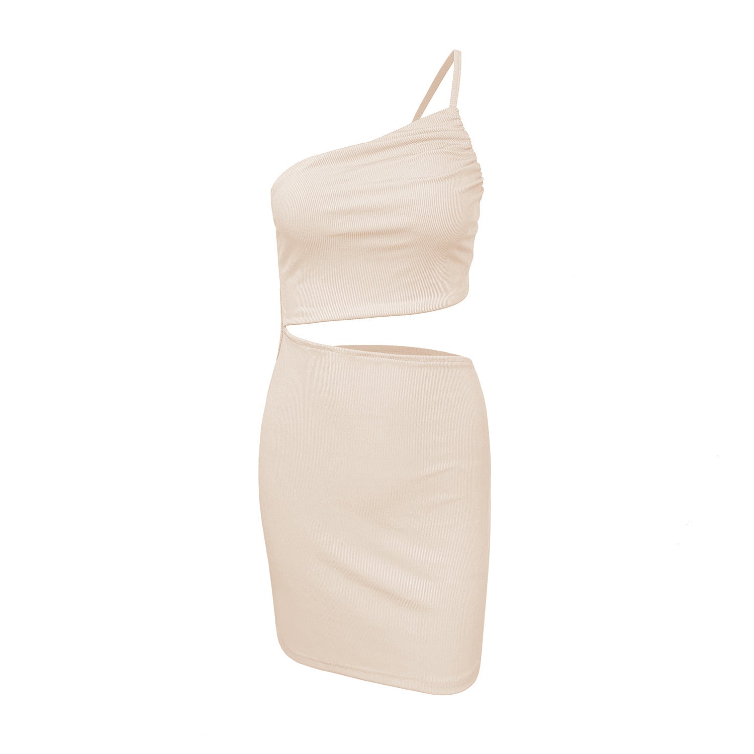 Robe femme avec cordon de serrage, style créateur, coupe ajustée, épaules dénudées