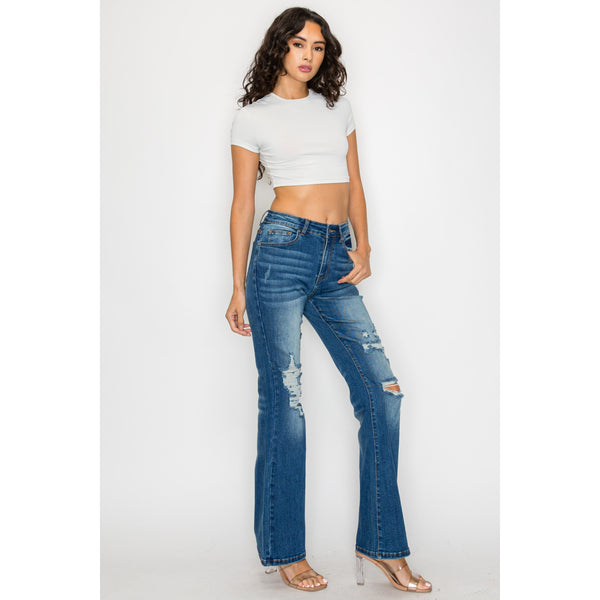 Jean femme longueur cheville taille haute coupe skinny denim décontracté confortable et extensible