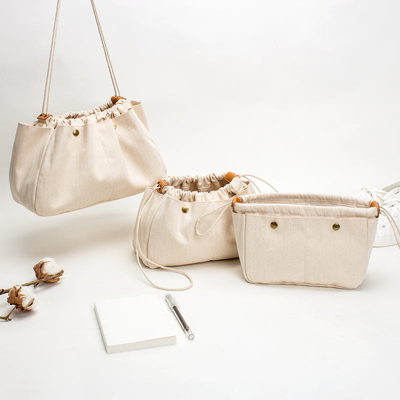 Trousse de voyage en toile de coton pour maquillage