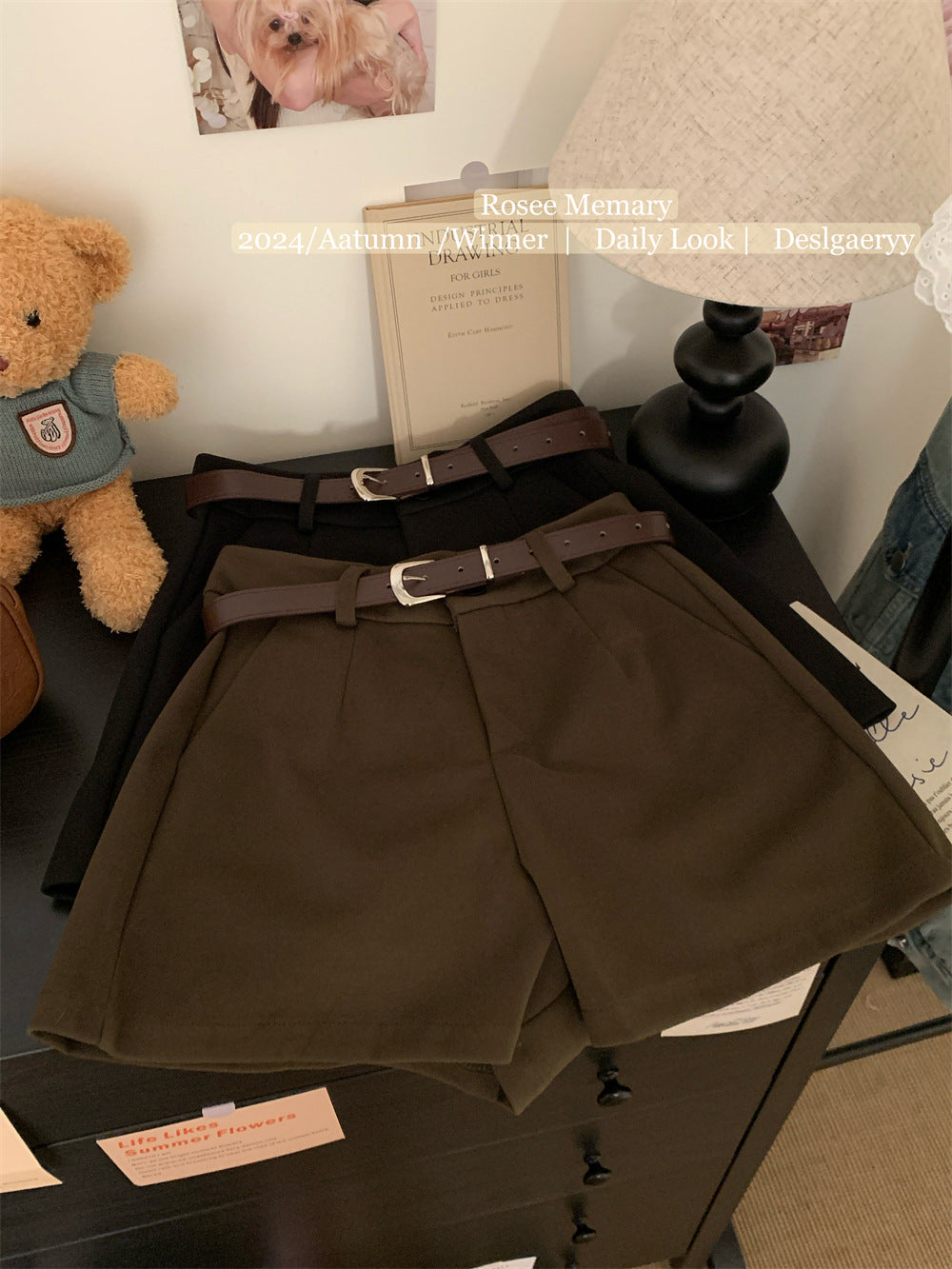 Shorts de costume tendance en laine pour femme