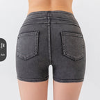 Short en jean taille haute de yoga pour femme