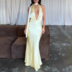 Robe longue unie pour femme