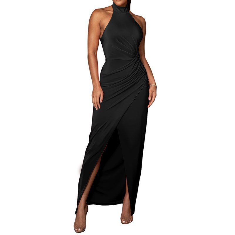Robe plissée sans manches élégante pour femme