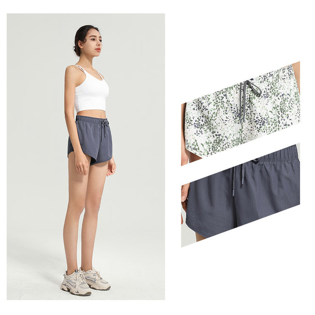 Short de sport fleuri pour femme Main Image