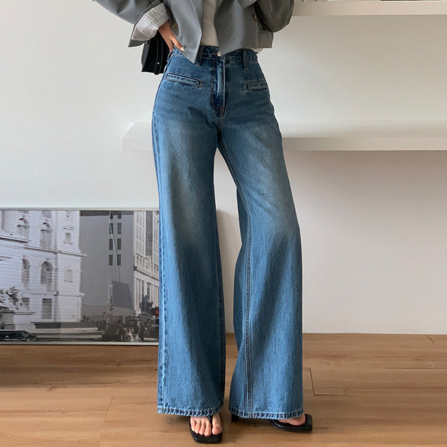 Jean amincissant taille haute rétro pour femme Hover Image
