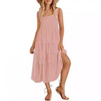 Robe sans manches dos nu ample pour femme