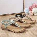 Tongs Bohème Femme Tressées Chaussures de Plage Claquettes