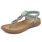 Tongs Bohème Femme Tressées Chaussures de Plage Claquettes