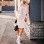 Robe-chandail épaisse à capuche coupe ajustée et longue de style urbain