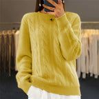 Chandail pull en tricot torsadé rétro à la mode pour femme