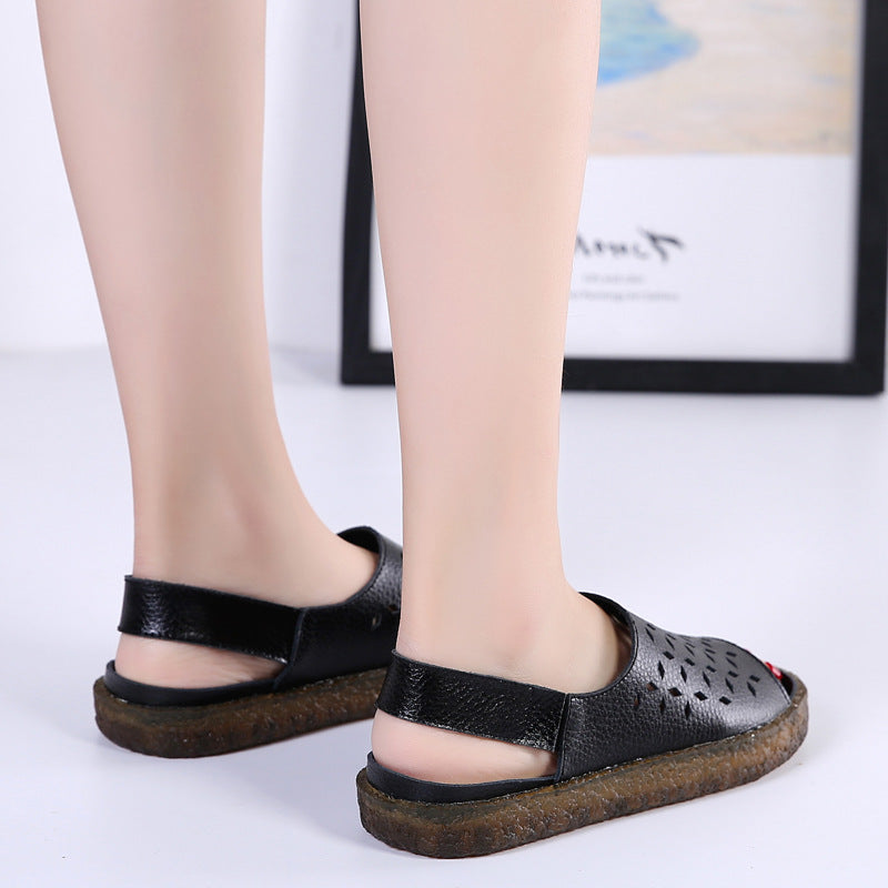 Sandales Évidées Grande Taille pour Femmes Style Coréen Sandales Femmes Enceintes
