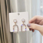 Boucles d'oreilles pendantes exagérées en strass pour femmes