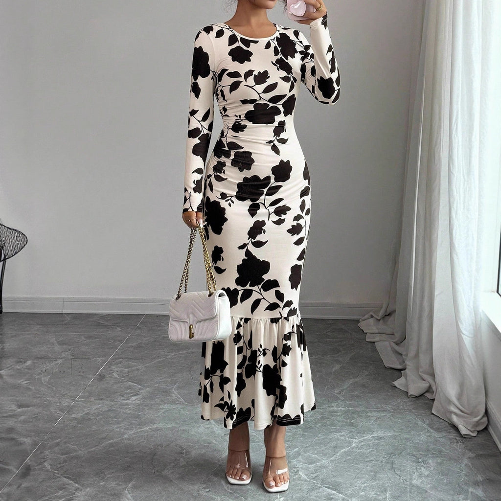Robe élégante à manches longues pour femme