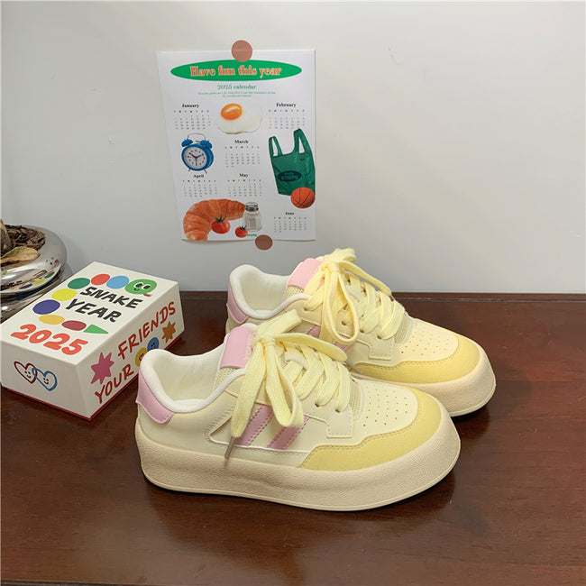Nouvelle Tendance Baskets Compensées en Toile Polyvalentes pour Femme Main Image