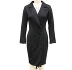 Robe blazer croisée pour femme, style mode, coupe ajustée, hanches enveloppées, col à revers, manches longues, robes de bureau, navette, longue veste, vêtement d'extérieur.