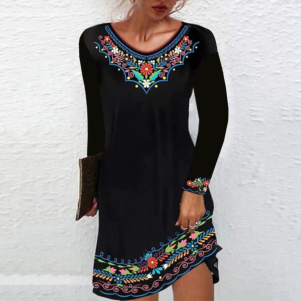 Robe imprimée femme automne et hiver