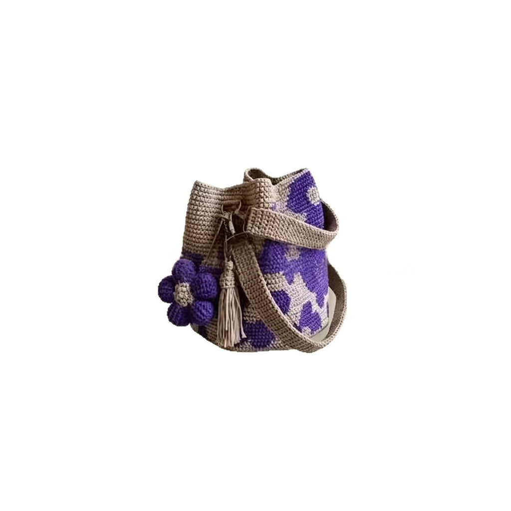 Sac fourre-tout fleuri crocheté à la main pour femmes