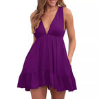 Robe sans manches à dos nu pour femme