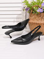 Sandales sexy pour femmes en cuir verni à bout pointu et talons aiguilles