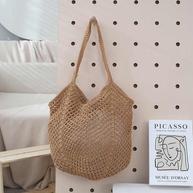 Sac cabas tricoté ajouré pour femme Hover Image