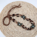 Ceinture tissée à la main de style ethnique rétro pour femme