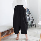 Pantalon ample femme en coton et lin pour l'été, grande taille, décontracté, coupe lanterne