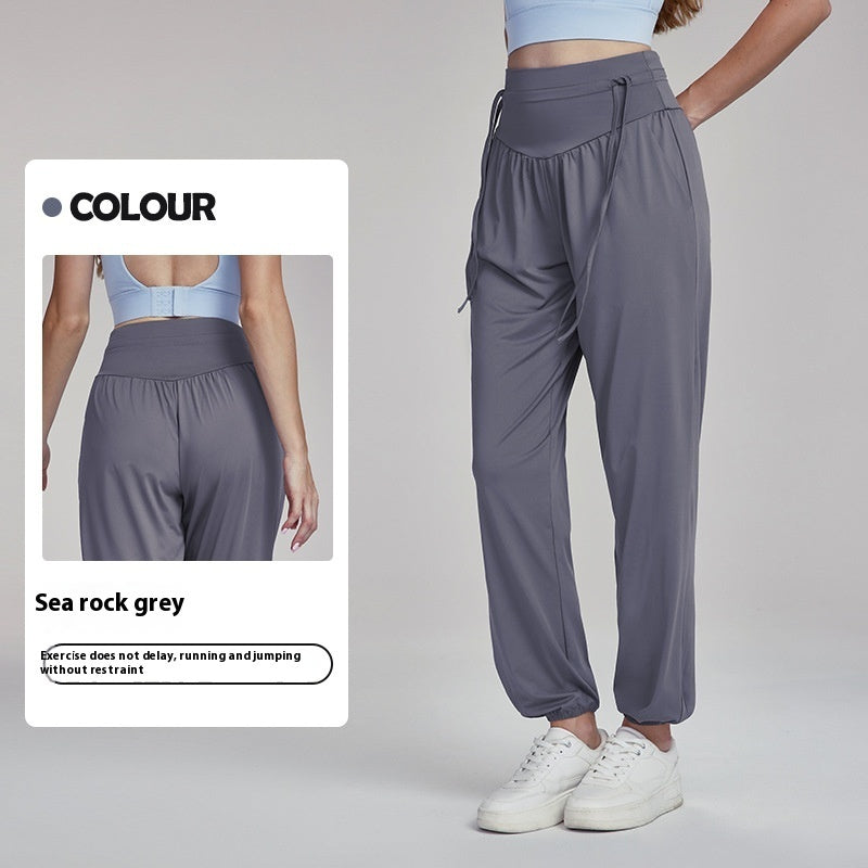 Pantalon fuselé droit taille haute ample pour femme