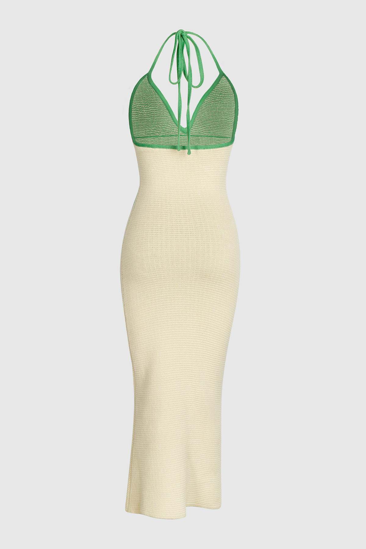 Robe sexy en maille à fines bretelles, dos nu et col en V
