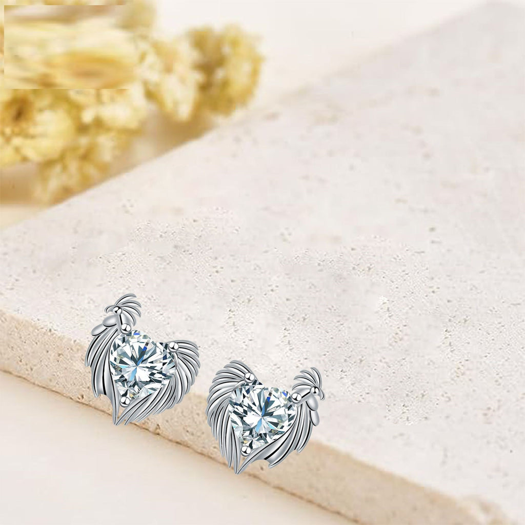 Boucles d'oreilles clous cœur élégantes et raffinées, bijoux de haute qualité pour femmes