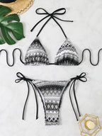 Maillot de bain deux pièces en tricot pour femme