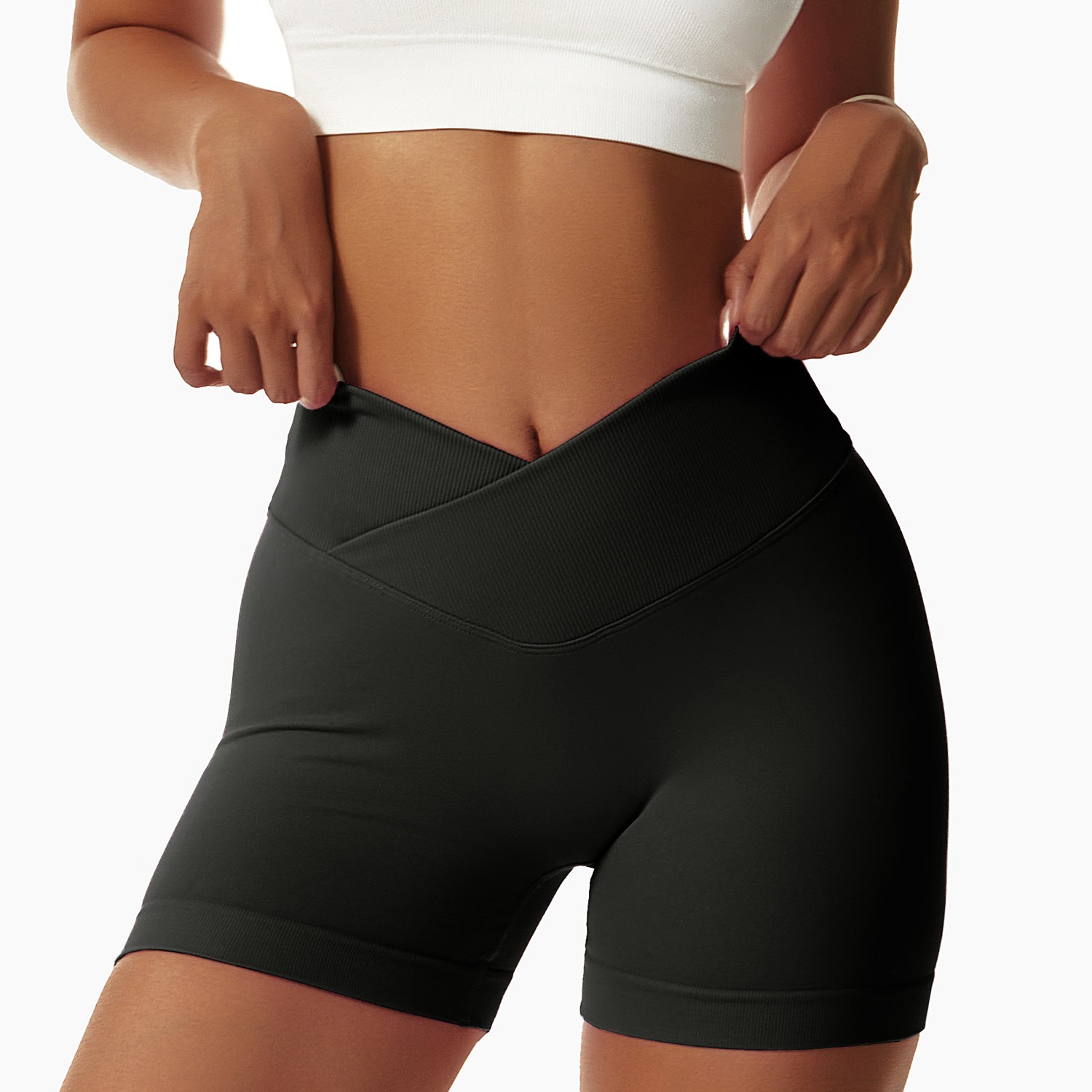 Short de sport moulant et sans coutures pour femme