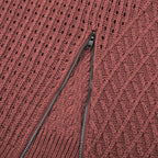Pull ras du cou à manches longues ajouré en tricot pour femme, coupe ample, hiver