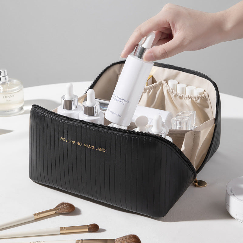 Trousse de Maquillage Verticale pour Femmes Grande Capacité et Portable